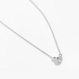 Mickey Mouse Silhouette White Topaz Necklace, Sterling Silver on Sale