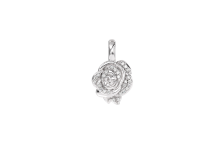 Beauty and The Beast Rose Charm in Sterling Silver  with 1 20 CT.TW. Diamonds Sale