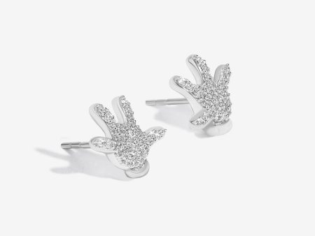 Mickey Mouse 1 5 CT.TW. Diamond Mickey Hands Stud Earrings, Sterling Silver Online