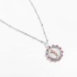 14K Rose Gold Over Sterling Silver Piglet Round Medallion Necklace with 1 6 CT.TW. Diamonds For Discount