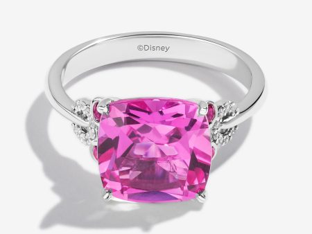 Mickey Mouse Created Pink Sapphire Cocktail Ring with 1 10 CT.TW. Diamonds Online Hot Sale