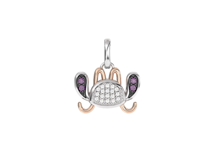 Angel Charm in Rose Vermeil and Sterling with Accent Diamonds and Created Pink Sapphire Online now