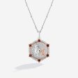 14K Rose Gold Over Sterling Silver Winnie the Pooh and Piglet Hexagon Medallion Necklace with 1 10 CT.TW. Diamonds For Discount