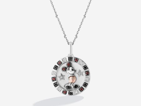 Mickey Medallion Necklace with 1 10 CT.TW. Diamonds Online