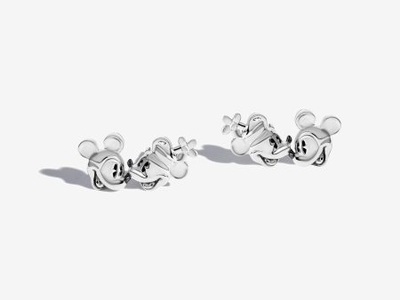 Mickey and Minnie Mouse Stud Earrings, Sterling Silver For Discount