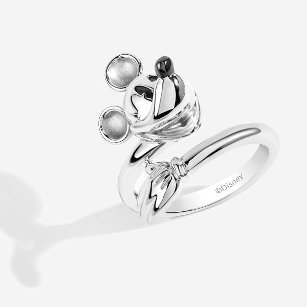 Mickey Mouse Bypass Ring, Sterling Silver Hot on Sale