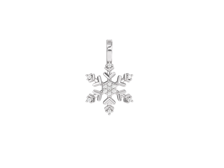 Frozen Snowflake Charm in Sterling Silver with Accent Diamonds Online Hot Sale