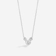 Mickey Mouse Silhouette White Topaz Necklace, Sterling Silver on Sale