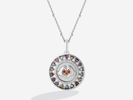 Mickey Multi-color Gemstone Necklace with 1 6 CT.TW. Diamonds Supply