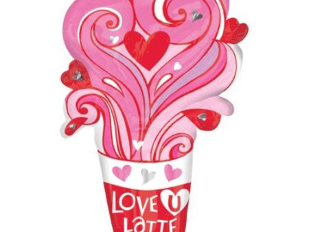 Love U Latte Foil Balloon 22 x 35in For Cheap