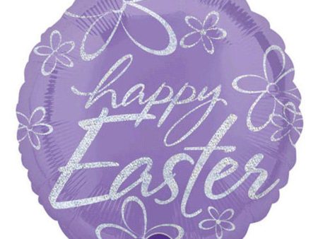 Easter Sparkles Holographic Foil Balloon 18in For Cheap