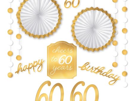 60th Golden Age Birthday Room Decorating Kit Online Sale