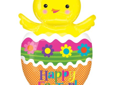 Chick in Colorful Egg SuperShape Balloon 18 x 26in Hot on Sale