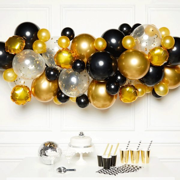 Black Gold and Silver DIY Garland Balloon Kits 66pcs Discount