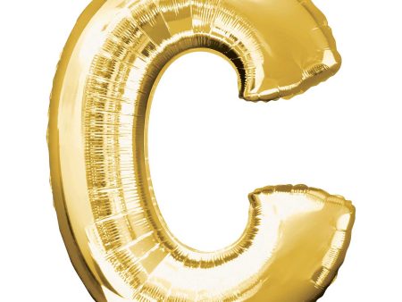 Gold Letter C SuperShape Foil Balloon 63x81cm Cheap