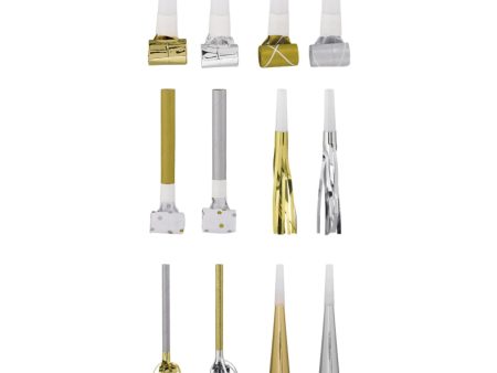 Birthday Silver&Gold Noise Maker Mega Pack 50pcs For Discount