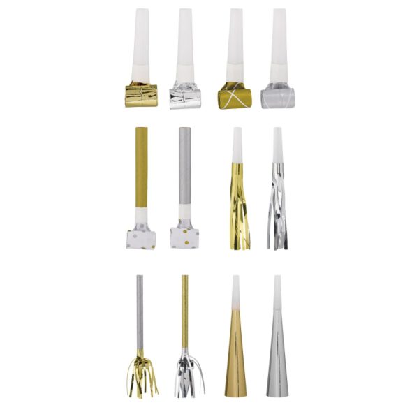 Birthday Silver&Gold Noise Maker Mega Pack 50pcs For Discount