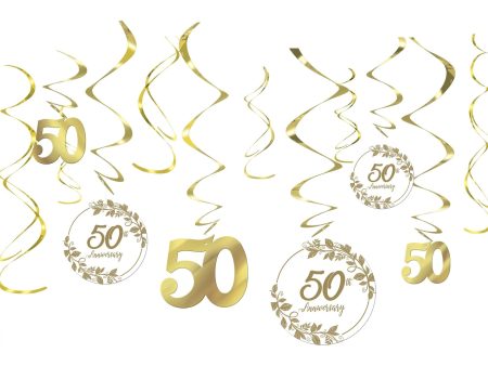 50th Anniversary Swirl Decoration Value Pack 12pcs Online now