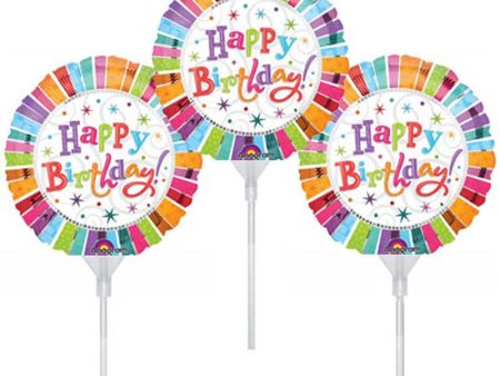 Radiant Birthday EZ-Fill Foil Balloons 9in, 3pcs For Sale