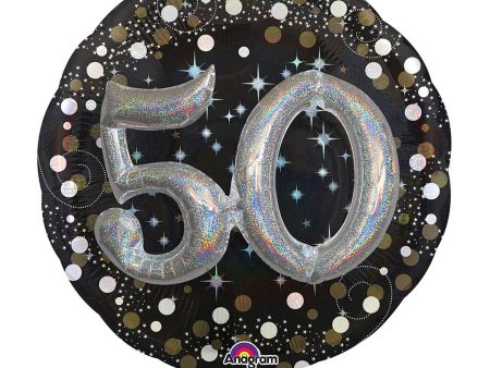 Sparkling Birthday 50 Multi-Balloon 36in For Cheap