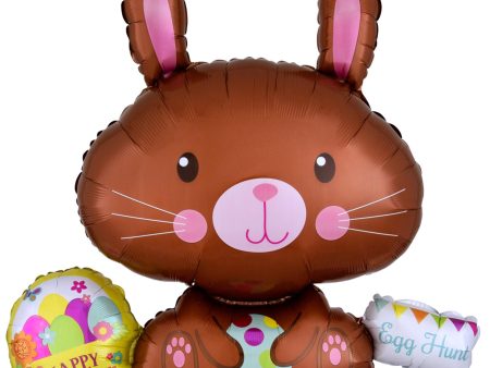 Easter Bunny with Spotted Egg SuperShape Balloon 73cm Online Hot Sale