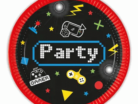 Gaming Party Paper Plates 9in, 8pcs For Discount