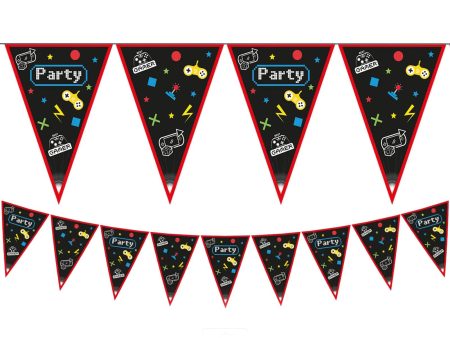 Gaming Party Triangle Flag Paper Banner Online now