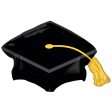 Black Grad Cap SuperShape Balloon 78x55cm For Cheap