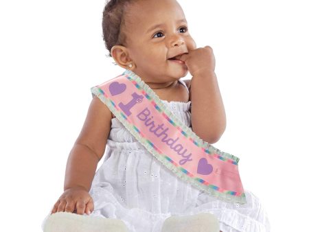 1st Birthday Girl Sash Fabric For Sale