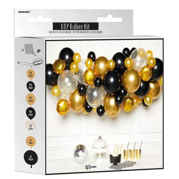 Black Gold and Silver DIY Garland Balloon Kits 66pcs Discount