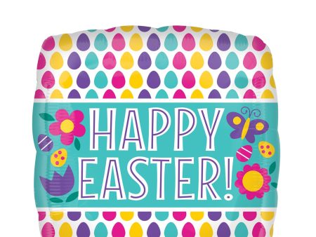 Easter Egg Pattern Square Foil Balloon 45cm For Cheap