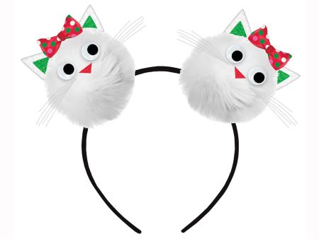 Adult Cat Pom Pom Headband Hot on Sale