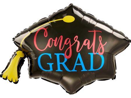 Congrats Grad Red & Blue SuperShape Balloon 78x55cm Hot on Sale