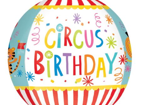 Circus Theme Birthday Orbz Balloon 38x40cm For Sale