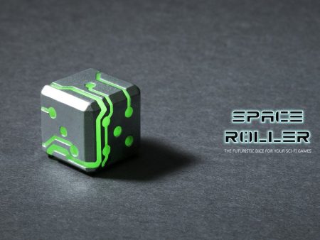 Space Roller Dice - Green Glow Silver Finish Space Roller Dice Online