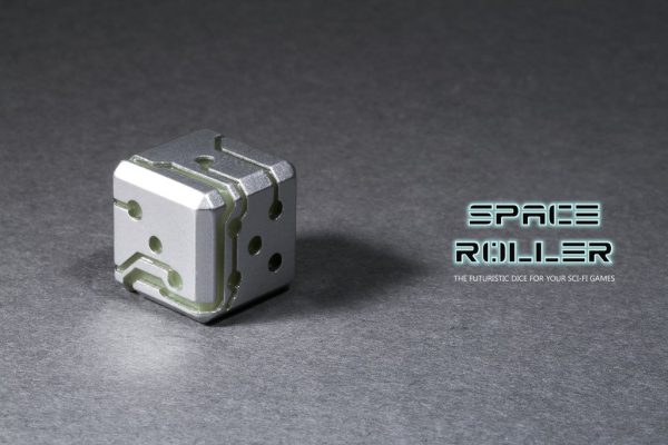 Space Roller Dice - Green Glow Silver Finish Space Roller Dice Online