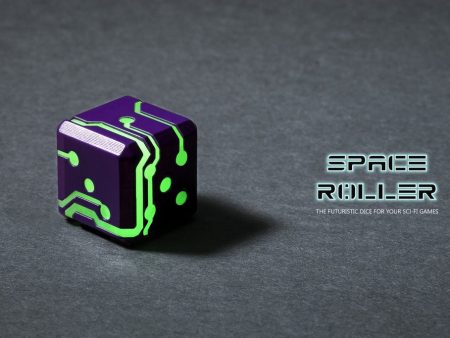 Space Roller Dice - Green Glow Purple Finish Space Roller Dice Discount