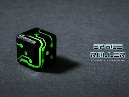 Space Roller Dice - Green Glow Black Finish Space Roller Dice Fashion