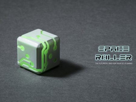 Space Roller Dice - Green Glow White Finish Space Roller Dice on Sale