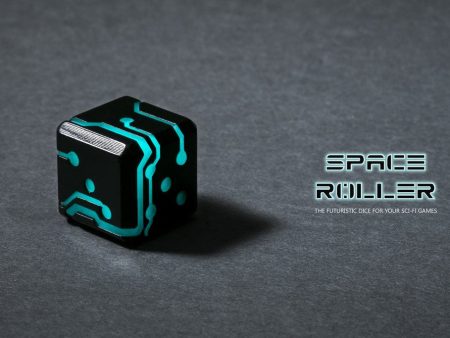 Space Roller Dice - Blue Glow Black Finish Space Roller Dice Hot on Sale